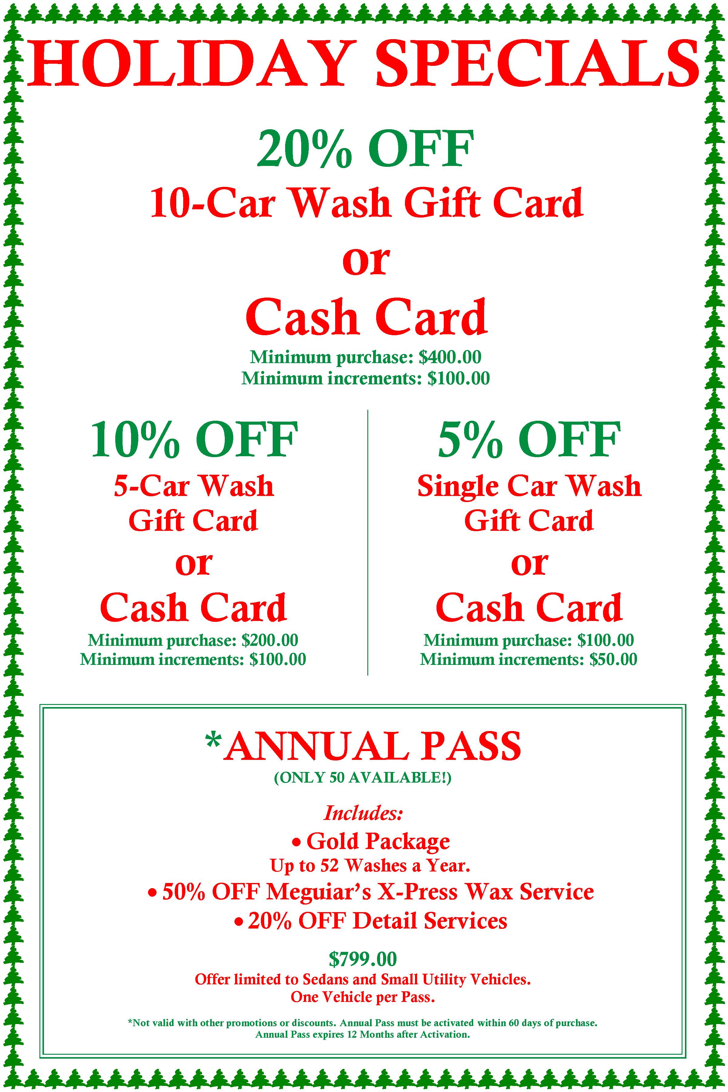 Holiday Gift Card Specials
